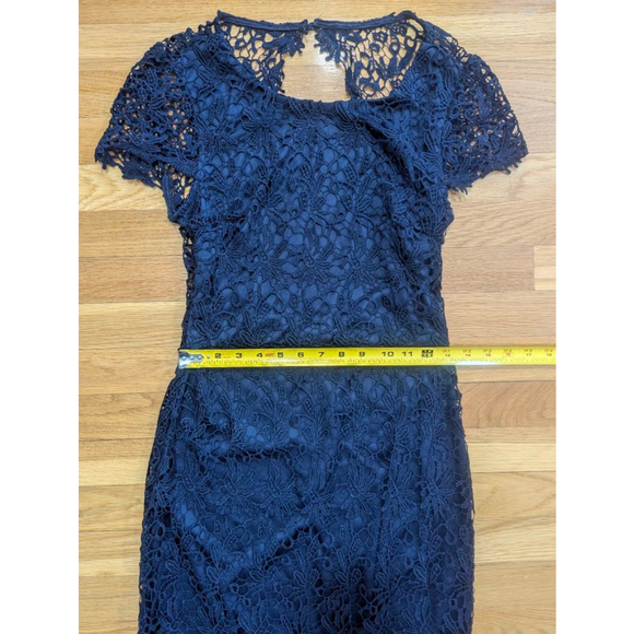 Harper Navy Lace Bodycon Open Back Cocktail Dress Medium - Picture 7 of 12